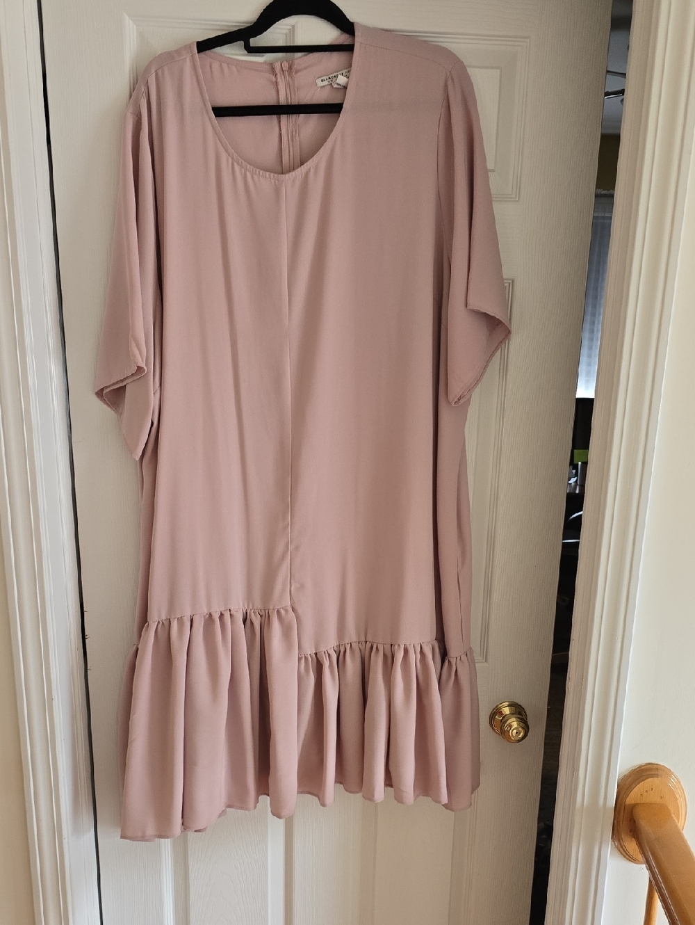 Glamorous Dusty Rose Ruffle-Hem Dress